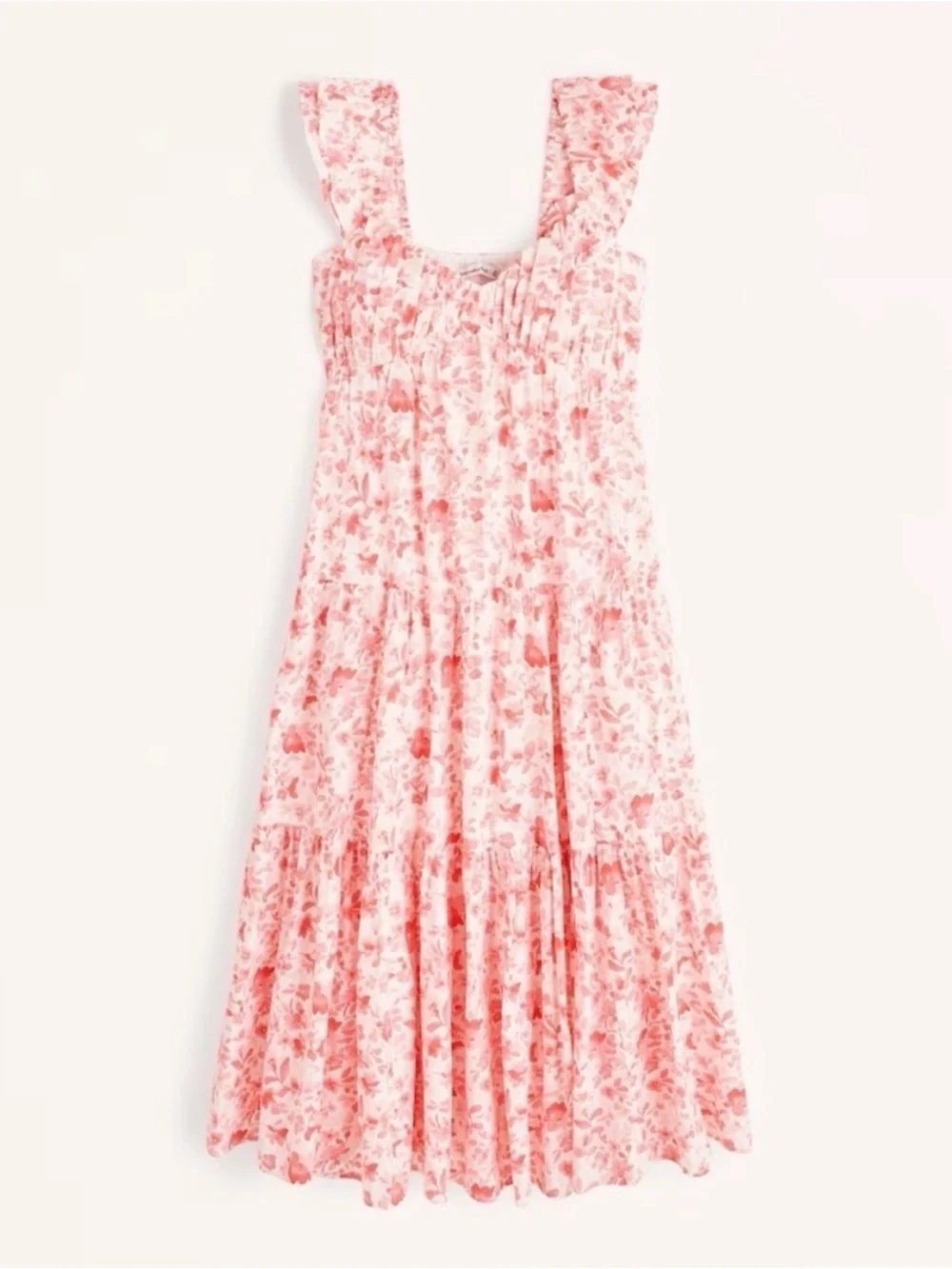 Abercrombie & Fitch Floral Midi Dress Pink Romantic Cottagecore Size S